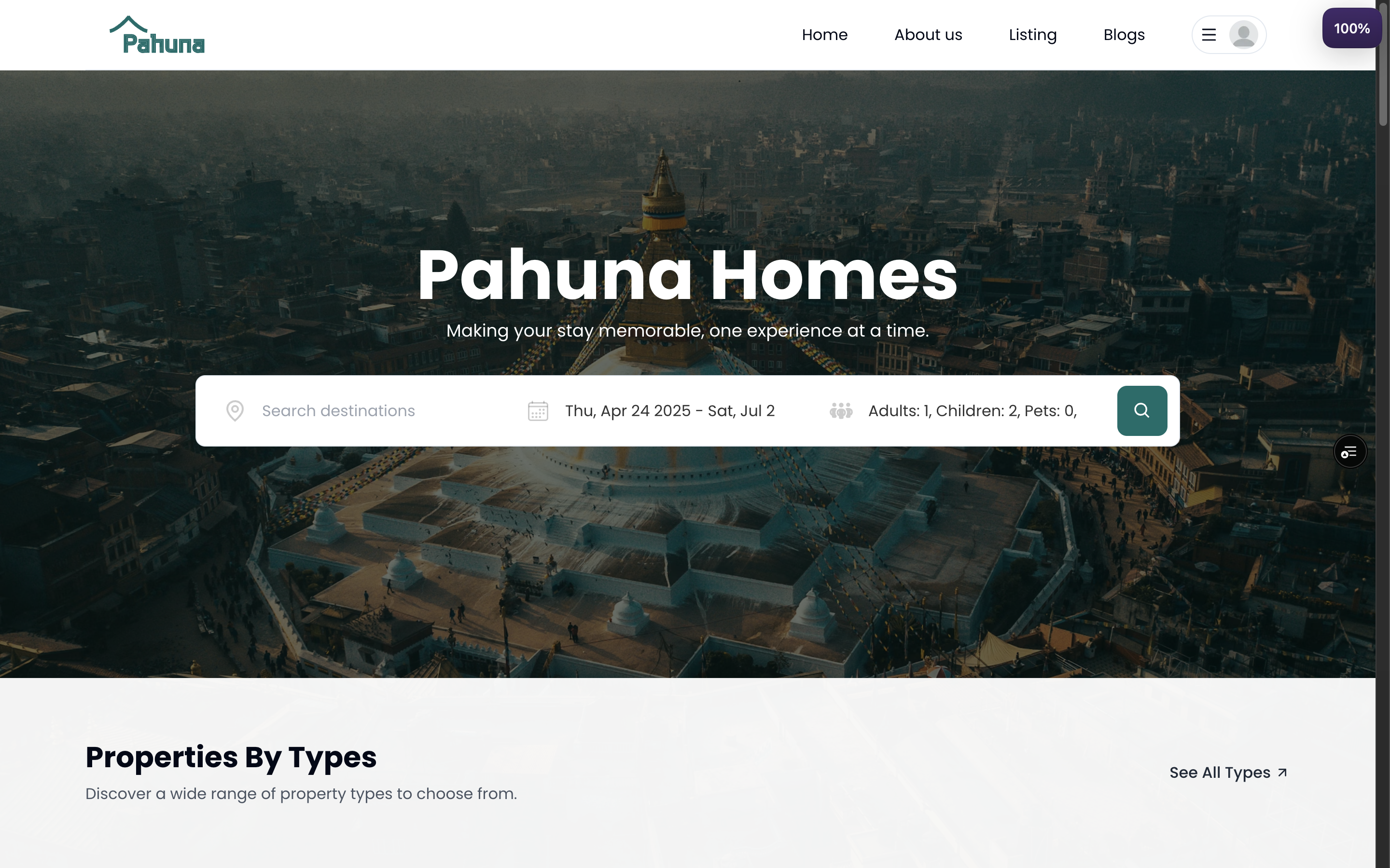 Pahuna Homes | Hospitality Booking